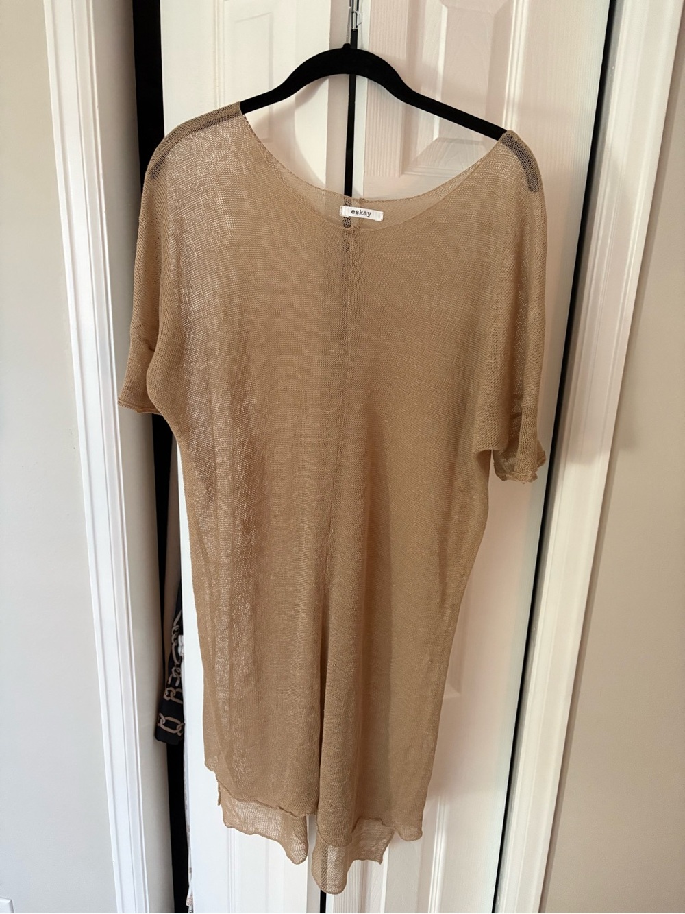 Eskay Beige Lightweight Knit tunic or cover up